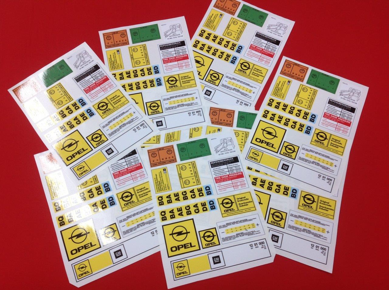 Opel Ascona Manta Kadett stickerset (100)