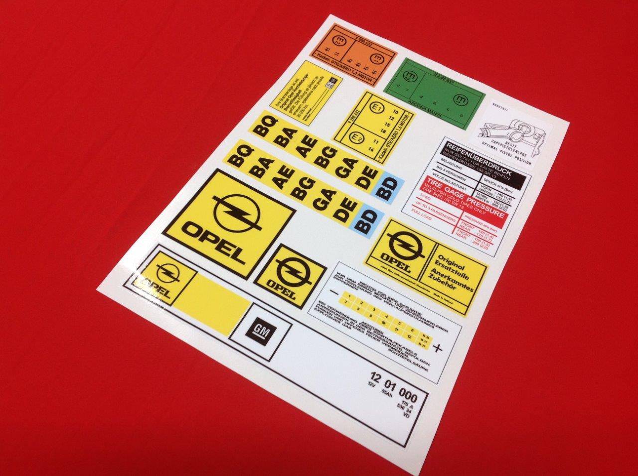Opel Ascona Manta Kadett stickerset (101)