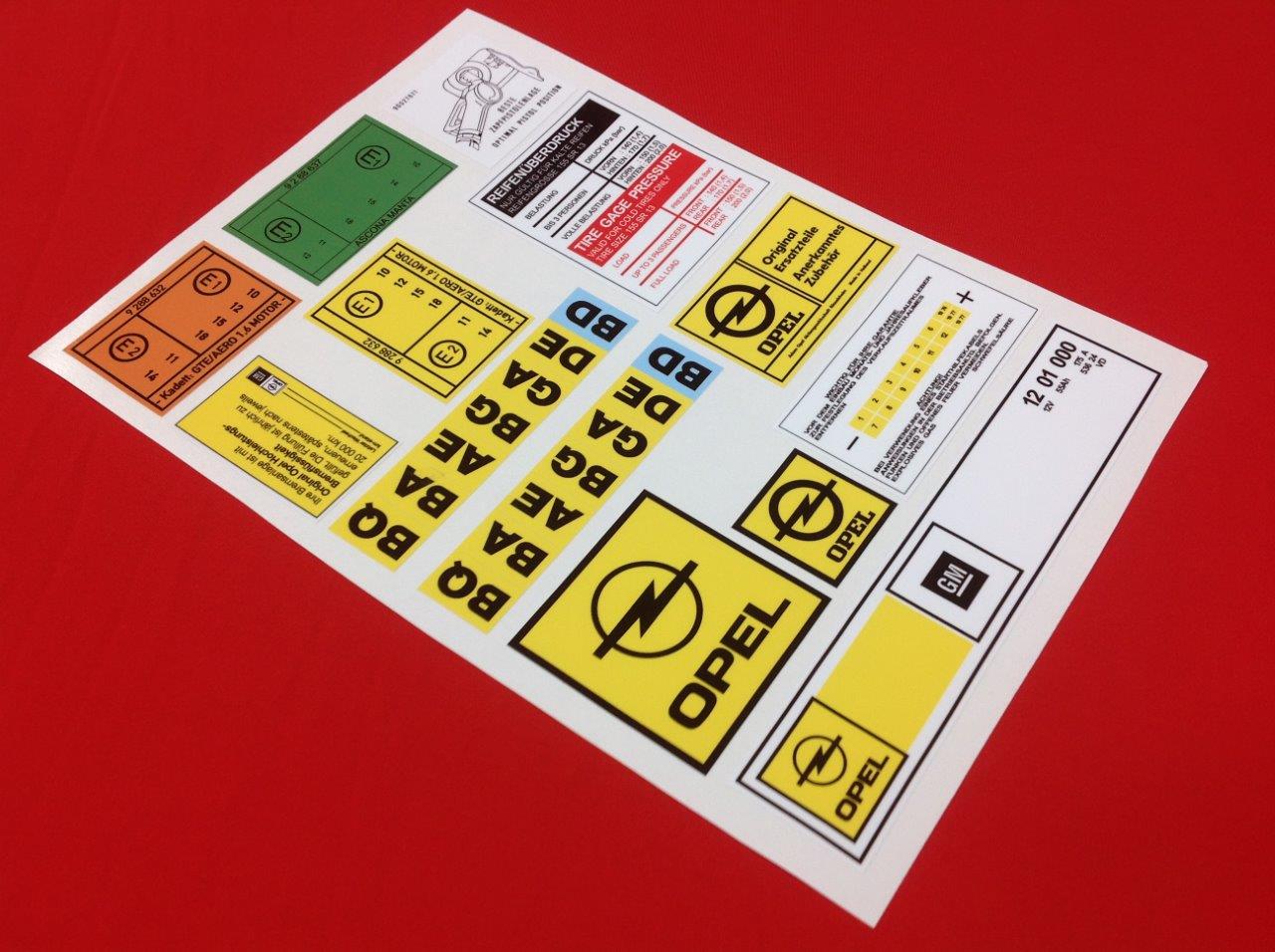 Opel Ascona Manta Kadett stickerset (102)